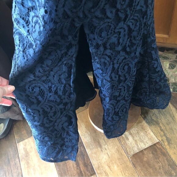 Vintage RINA Di MONTELLA Navy Blue Beaded Gala Wedding Maxi Dress Gown - 16 - Picture 14 of 16